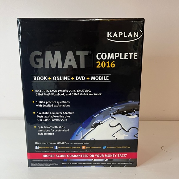 Kaplan GMAT Complete 2016 Book+Online+DVD+Mobile 4‎ Books *Missing DVD - Picture 2 of 5